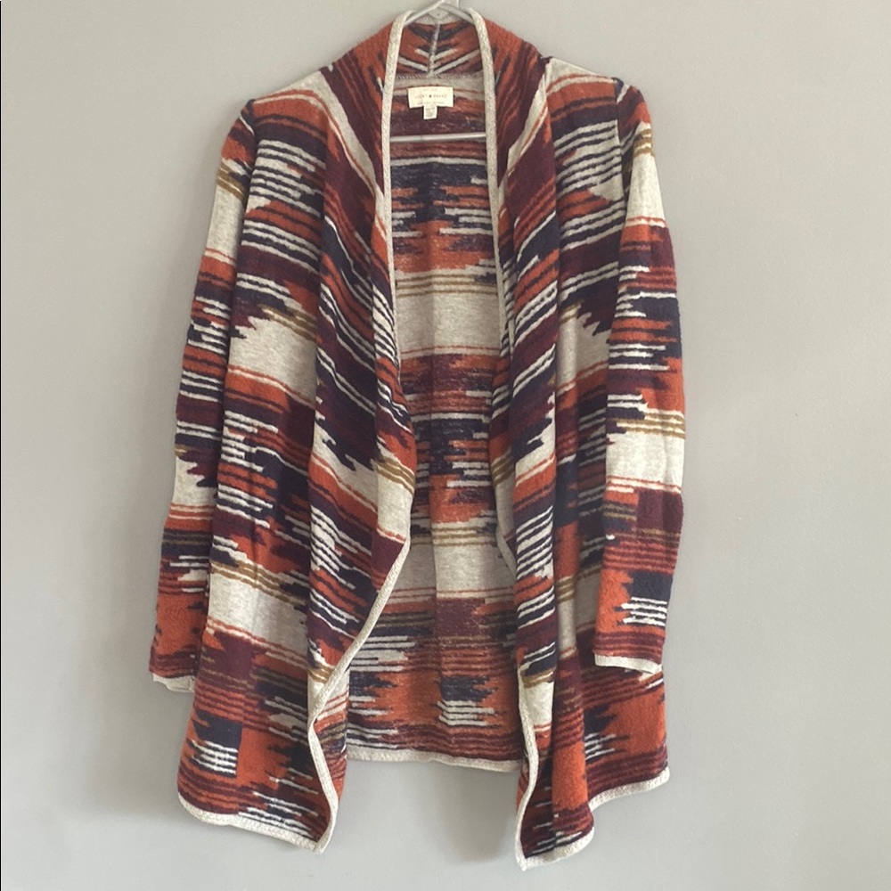 Lucky Brand Multicolor Geometric Cardigan Sweater Size XS